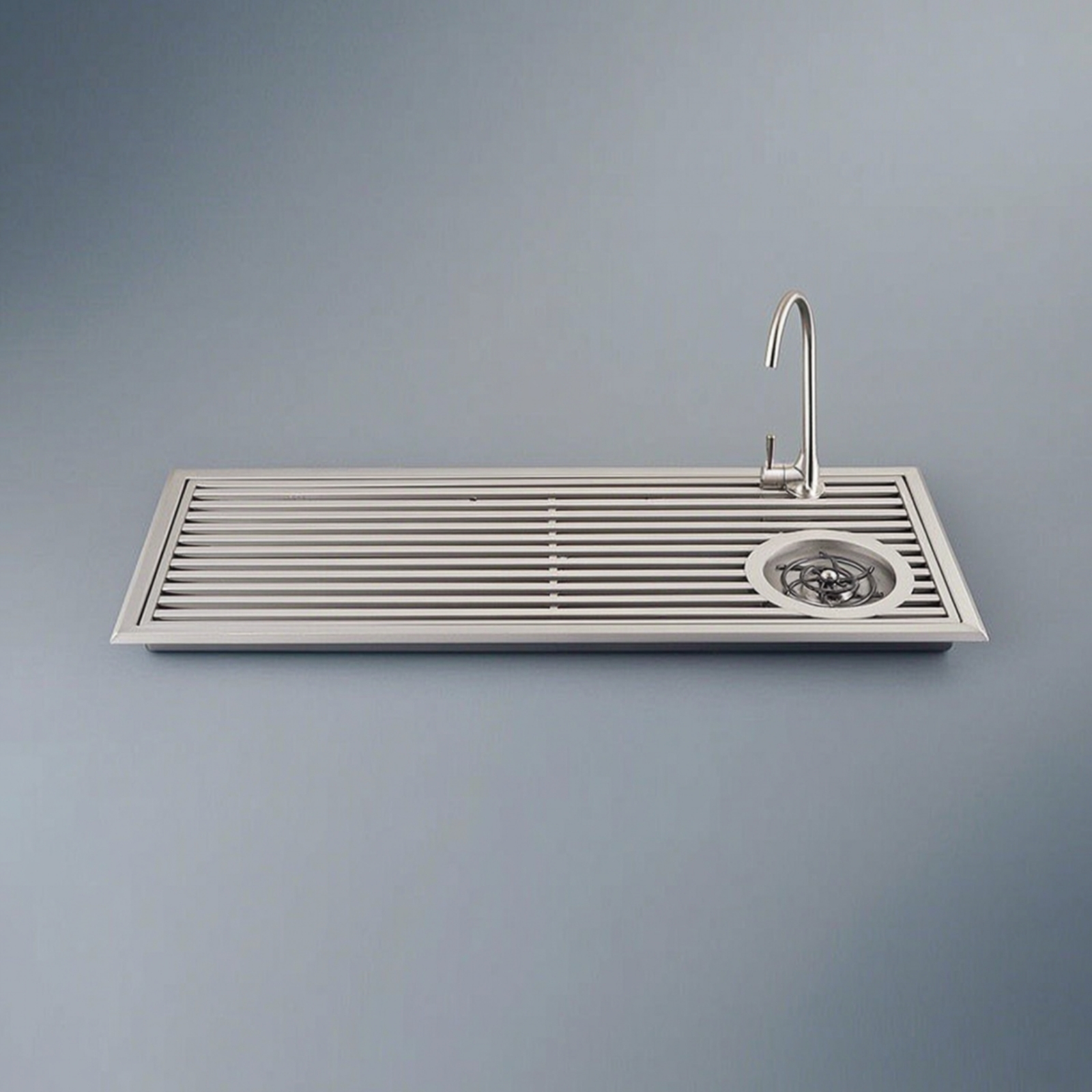 Home Bar And Counter - Modern Inset Tea Tray with Drain
