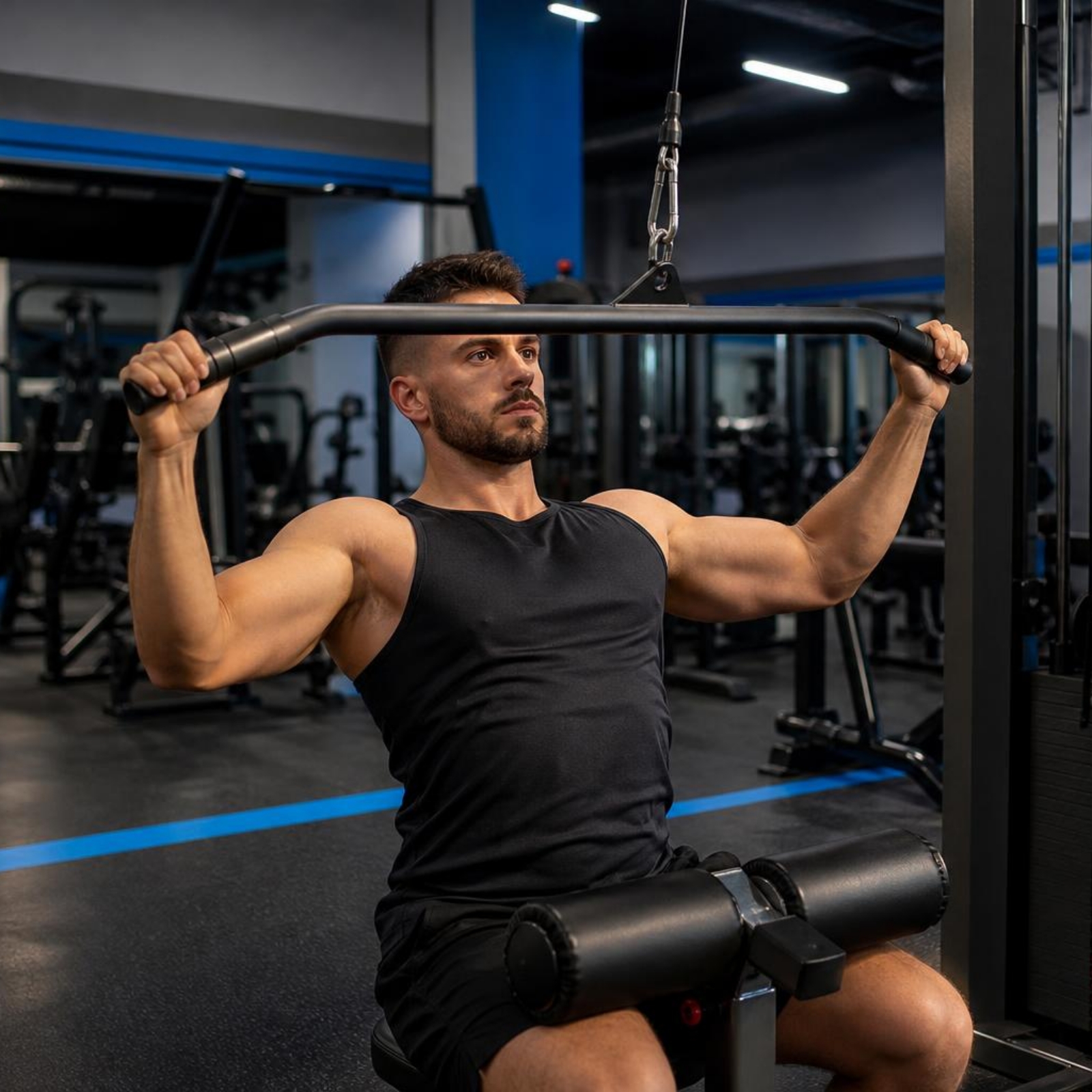 Home Bar And Gym - Lat Pulldown Bar Comfortable Grip Cable