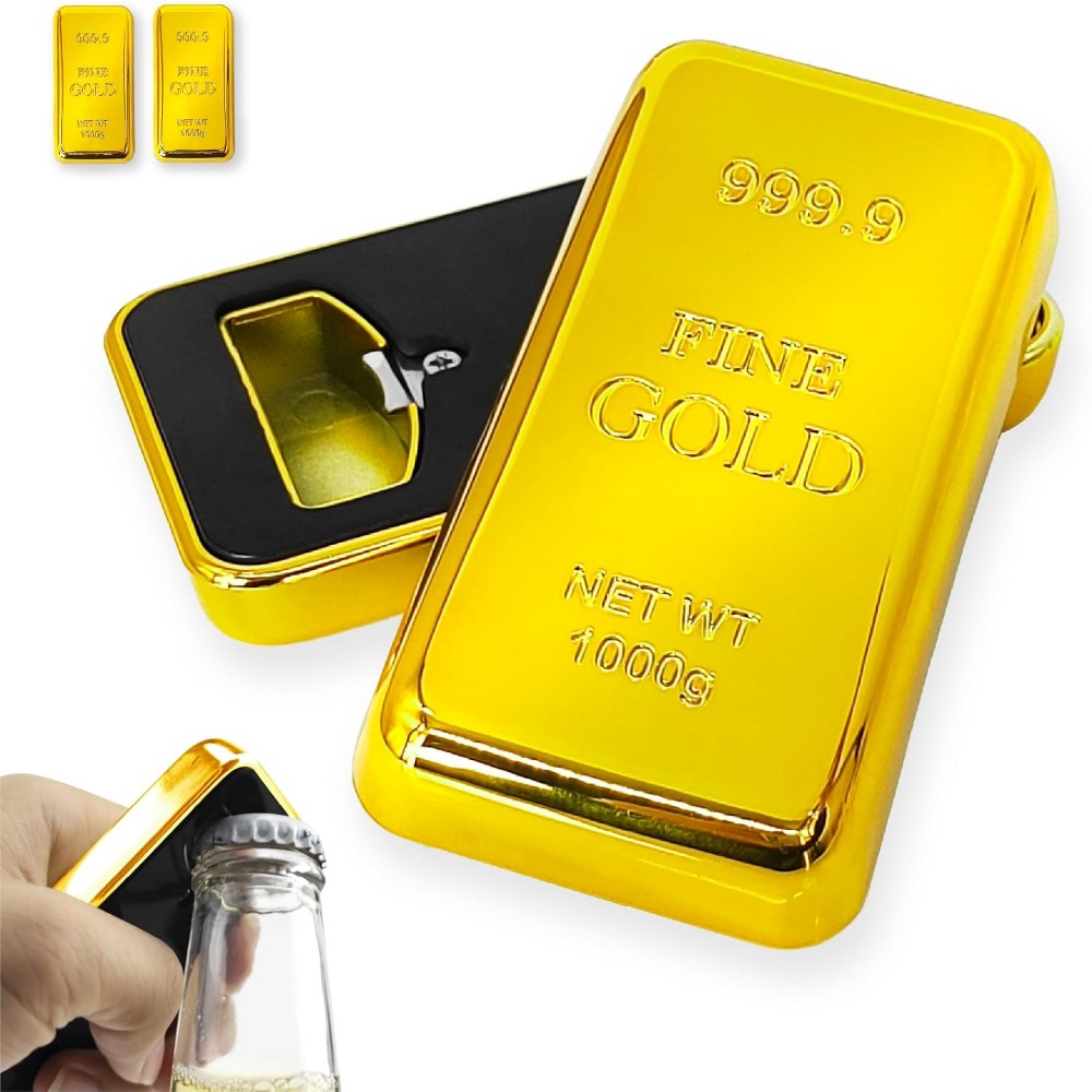 Home Bar And Fridge - Magnetic Fridge Bottle Opener with Gold