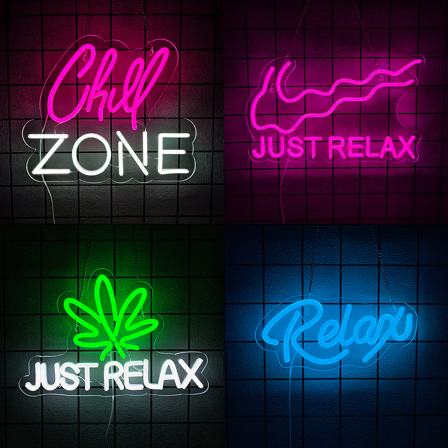 Home Bar Lounge - Chill Zone Neon Sign For Wall