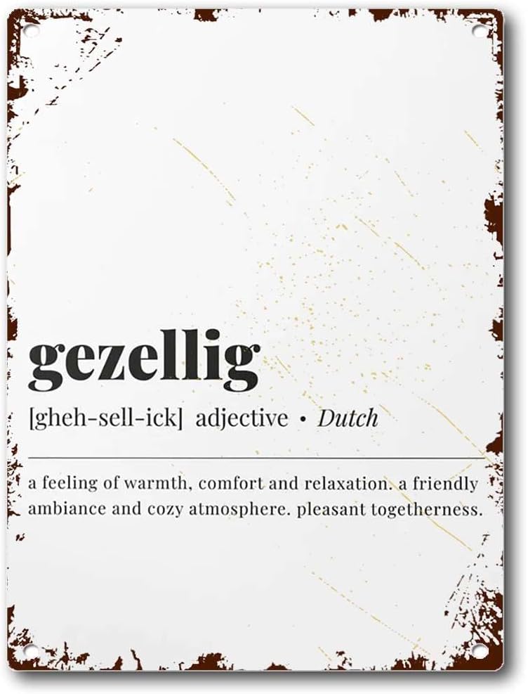 Tin Sign Dutch Word Art Gezell - Home Bar Word 리뷰 및 가격