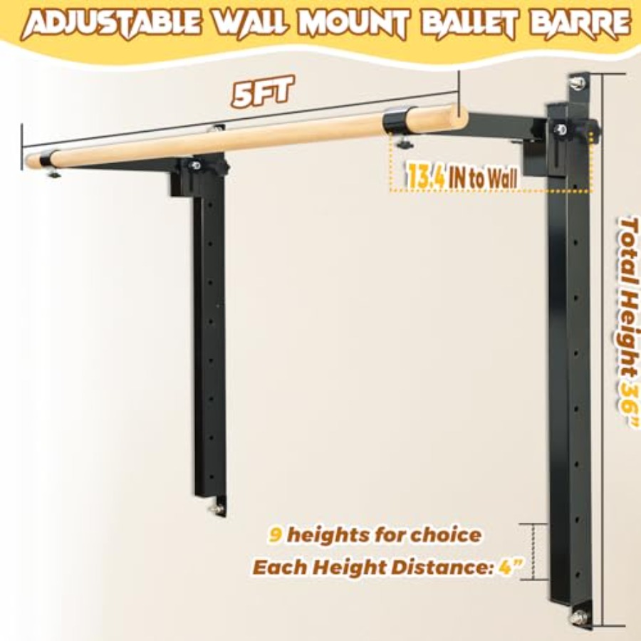 Wall Mounted Ballet Barre 4ft  - Home Bar And Gym 리뷰 및 가격