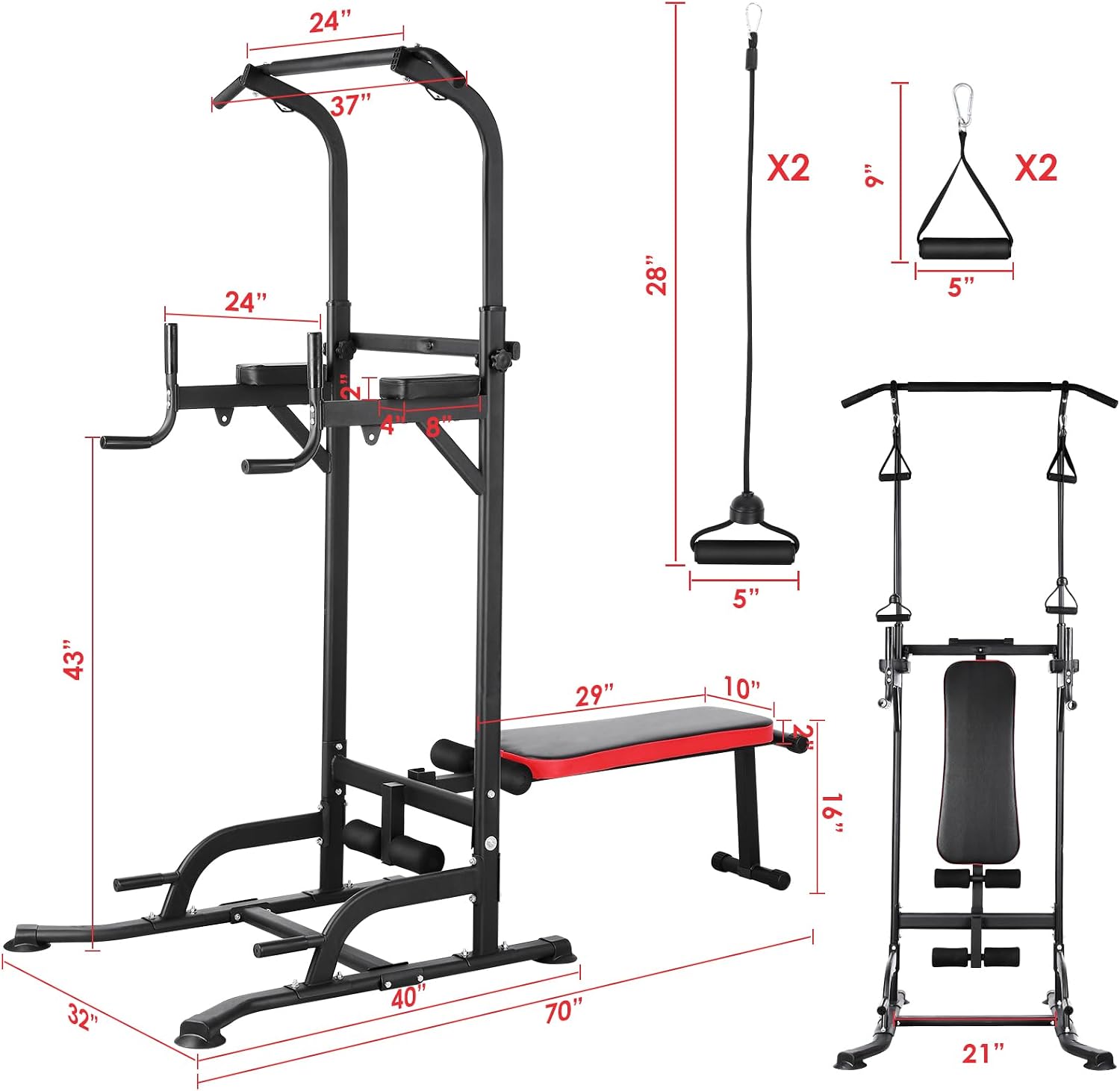 Power Tower with Bench, Pull U - Home Bar And Gym 리뷰 및 가격