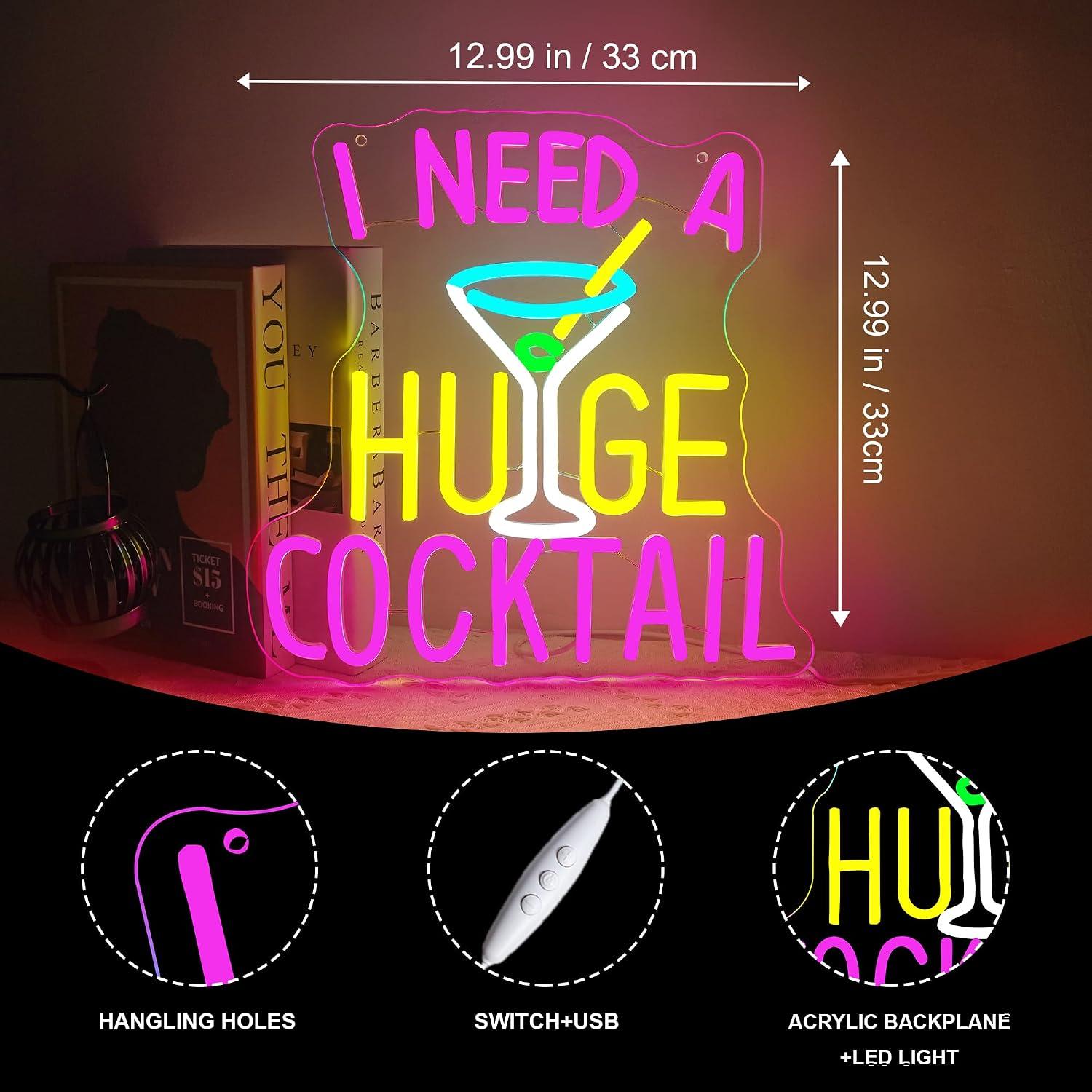 I Need A Huge Cocktail Neon Si - Home Bar Lounge 리뷰 및 가격