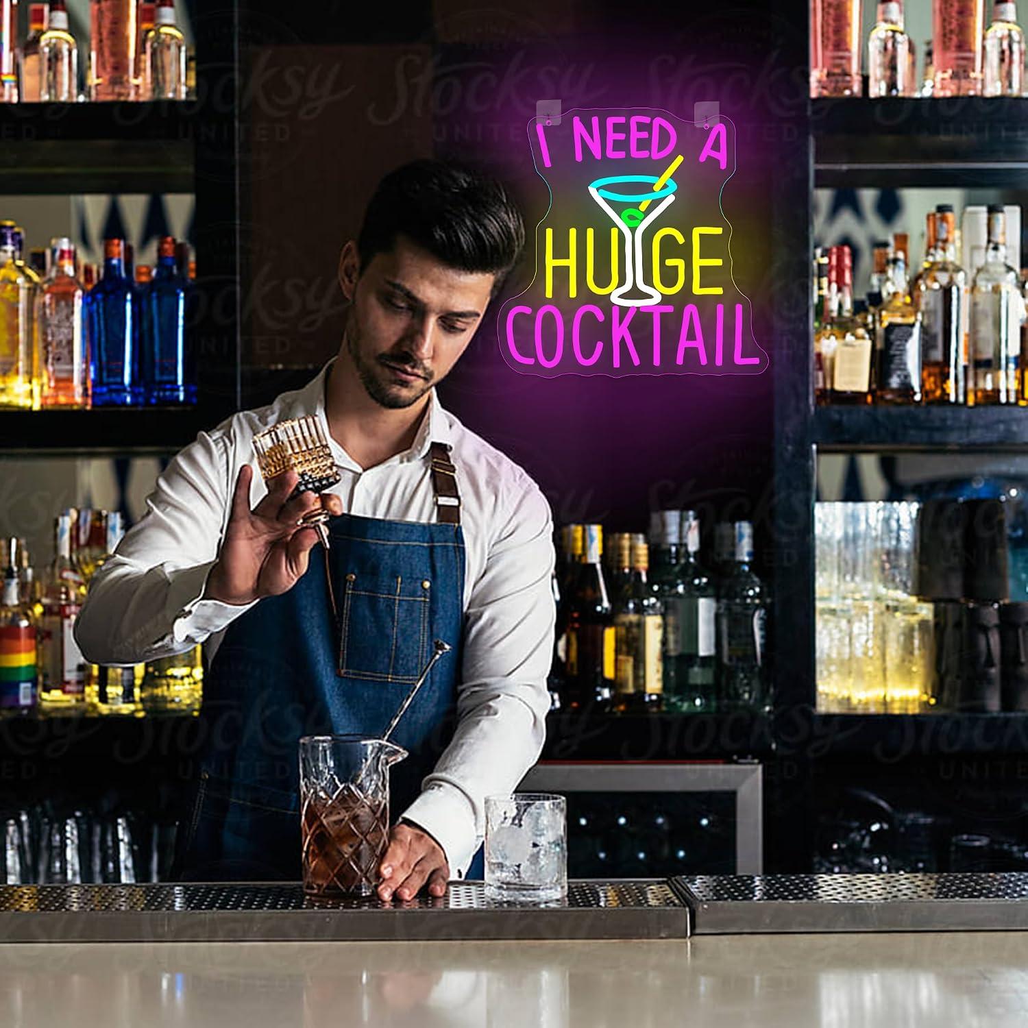 I Need A Huge Cocktail Neon Si - Home Bar Lounge 리뷰 및 가격
