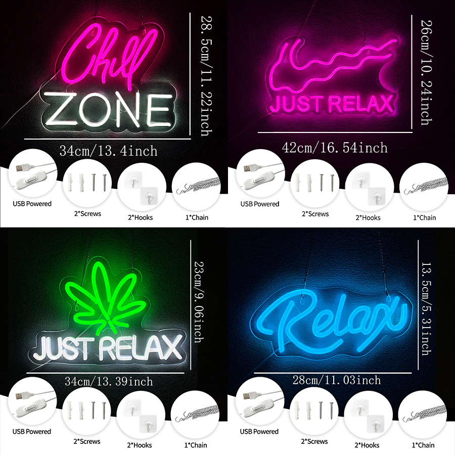 Chill Zone Neon Sign For Wall  - Home Bar Lounge 리뷰 및 가격