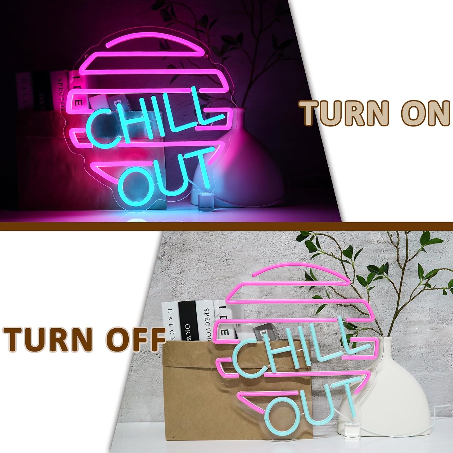 Chill Out Neon Sign for Wall D - Home Bar Lounge 리뷰 및 가격